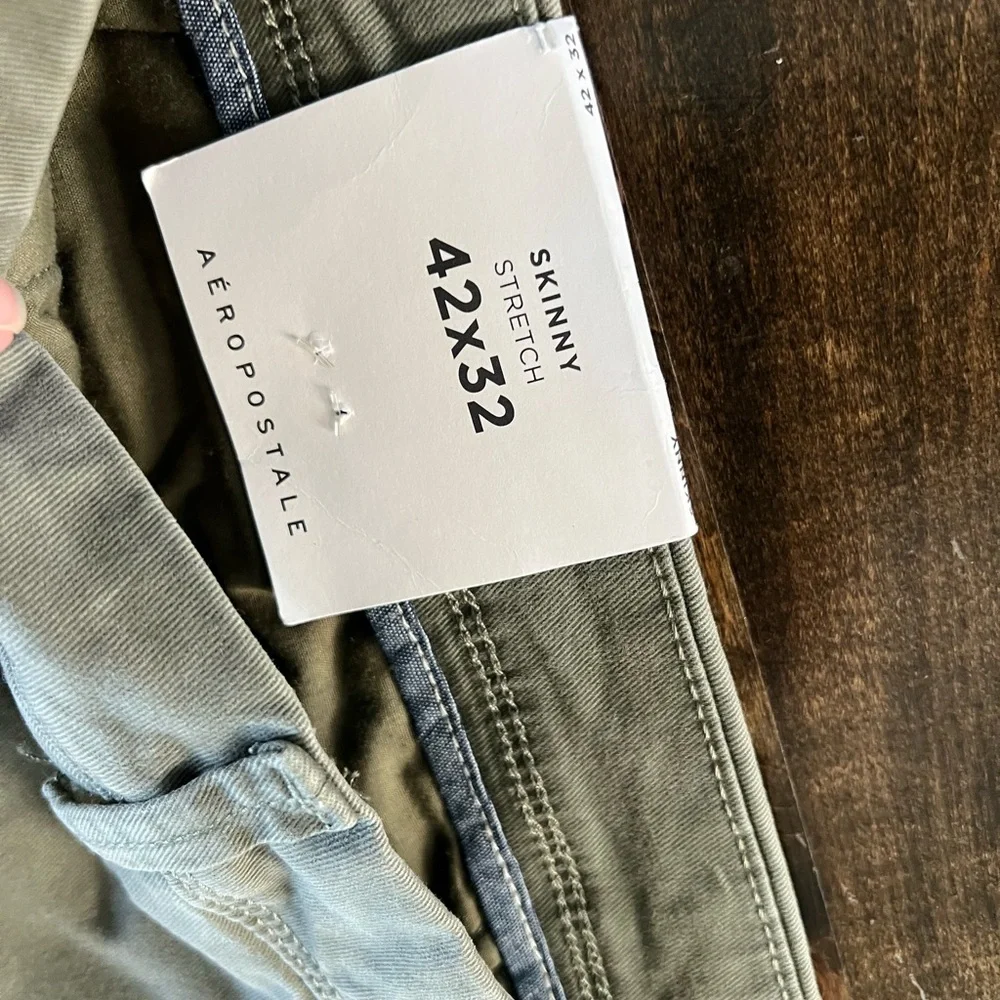 Aeropostale Skinny Stretch Camo Green Chino Pants 42x32